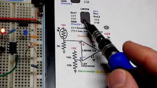 Light Level Controlled Op Amp Non Inverting Comparator Circuit LM358 [upl. by Kinom]