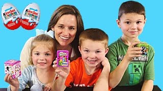 DCTC Fans Surprise Egg Opening Kinder Eggs Shopkins Minecraft Barbie Hello Kitty MLP Toys [upl. by Charron]