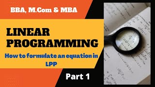 LINEAR PROGRAMMING formulation of a LPP Malayalam [upl. by Aiynat]