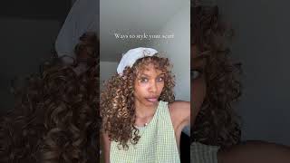 Ways to style your scarf curly curlyhair naturalhair curlygirlmethode haircare curlyhairgoals [upl. by Marquita]