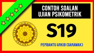 Contoh Soalan Ujian Psikometrik Pembantu Arkib S19 SARAWAK Jabatan Arkib Negara [upl. by Koa]