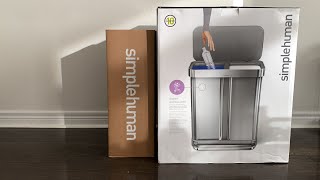 Simplehuman 58L Dual Compartment Step Can  Compost Caddy Unboxing amp First Impressions [upl. by Fair]