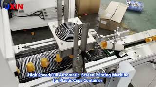 Full Auto Screen Printing Machine with Heat Dryer for Plastic Cup Container [upl. by Lorette]