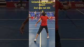 First rally Unaccepted smash return 2nd rally fast net kill shoebbadminton badminton net kill ba [upl. by Eenafets]