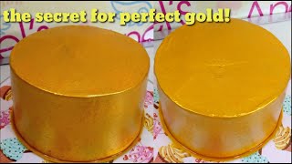 How to make simply gold on your cake Best tutorial 🥰 gold cake [upl. by Motch74]