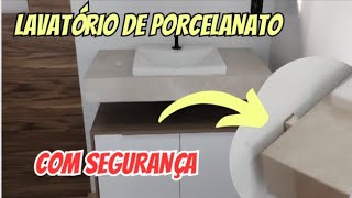 como instalar lavatório de porcelanato em banheiro 268 [upl. by Yelnoc]