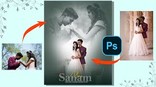 How to Make Pre wedding Photo Poster  Photoshop Tutorial  duel effect photoshop yt ps yt20 [upl. by Lunna]