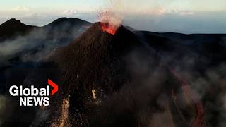 Mount Etna eruption Explosions of lava from new active crater puts on spectacular show [upl. by Maclay]