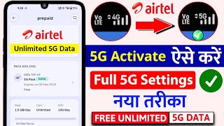 Airtel 5g network Activate Kaise Kare  Airtel 5G Settings Airtel Free Unlimited 5G Data not working [upl. by Leonidas457]