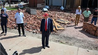 Donald Trumps message to Biden and Harris amid visit to hurricaneravaged Georgia [upl. by Nnylakcaj498]