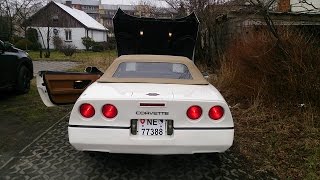 Chevrolet Corvette C4 87 57 L98 V8 convertible Garwolin walkaround exhaust sound Nowotarska24com [upl. by Otreblig385]