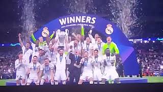 REAL MADRID LIFTING 2024 CHAMPIONS LEAGUE TROPHY 15 [upl. by Madox]