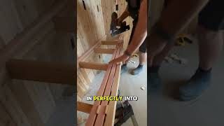 How I do my sauna benches Toenailing with my cordless Senco 15 gauge diy howto senco [upl. by Norrat]