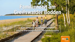 Familienurlaub in Vorpommern  Mit schwimmendem Ferienhaus Fahrrad und Bootstour [upl. by Latsyc]