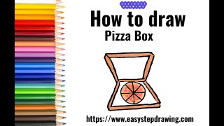 How to draw Pizza Box in easy steps  pizzabox pizza easystepdrawing [upl. by Rolf710]