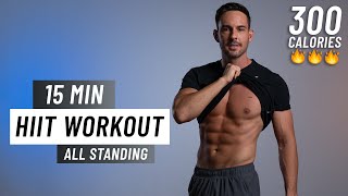 15 Min Fat Burning HIIT Workout  ALL STANDING  No Equipment No Repeat [upl. by Einwahr]