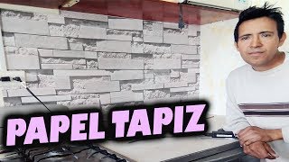 como poner papel tapiz remoderacion de cocina  Elizabeth MC [upl. by Mountfort]