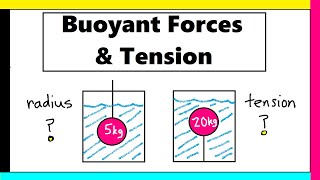 Fluid Example Problems Buoyancy and Tension [upl. by Nilknarf252]