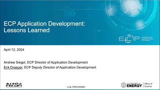 Erik Draeger on Exascale Computing Project Applications Lessons Learned [upl. by Whitehurst]