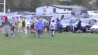 Saddleworth Rangers player hits car after scoring Try [upl. by Nomde196]