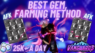 Best Gem Farming AFK Method 25K A Day  Anime Vanguards [upl. by Nagad795]