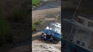 Fishing boat Stranded on oyster bed from drone drone fishing beach [upl. by Fonville]