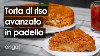 Torta di riso avanzato al pomodoro la torta rustica ripiena da fare in padella [upl. by Lexine]