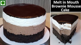 Double Chocolate Mousse Cake Recipe  Chocolate Brownie Mousse Cake Recipe  Easy Chocolate Dessert [upl. by Sheridan]