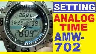 Setting Casio AMW702 analog time [upl. by Hills]