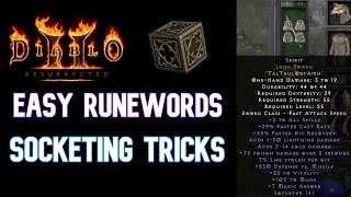 Diablo 2 Tips on Early RUNEWORDS and SOCKETING How to add Sockets with THE CUBE [upl. by Merissa842]