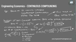 Continuous Compounding  Fundamentals of Engineering Economics [upl. by Nwahsyt973]