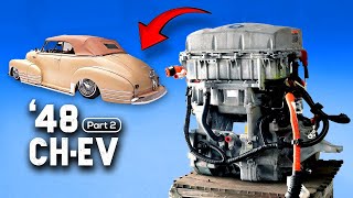 Nissan Leaf Motor Gets Mounted in Reverse 48CHEV EP2 [upl. by Aerdnahs]