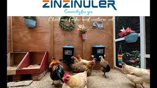 ZINZINULER Automatic Port Chicken Feeder and Cup Waterer Set [upl. by Adigirb]