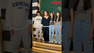 Farah Khan POSES with her kids outside Gauri Khans restaurant to party with Ed Sheeran shorts [upl. by Yurt]