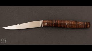 Couteau « S Knife » custom de Jean Baptiste Leveque  Koa stabilisé et RWL34 [upl. by Donna788]