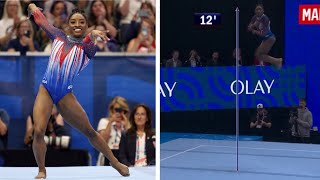 Simone Biles Launches ‘Into Space’ In JawDropping Floor Routine [upl. by Ailis427]