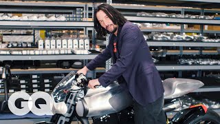 Keanu Reeves Shows Off His Most Prized Motorcycles  Collected  GQ [upl. by Ahsercal777]