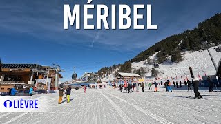 Skiing blue piste Lièvre in Méribel Les 3 Vallées 4K UHD [upl. by Saerdna]