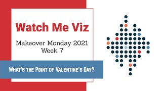 Watch Me Viz  MakeoverMonday 2021 Week 7  Whats the point of Valentines Day [upl. by Effy]