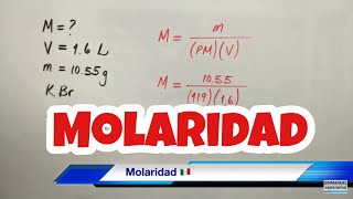 MOLARIDAD y NORMALIDAD en Química [upl. by Retxed]