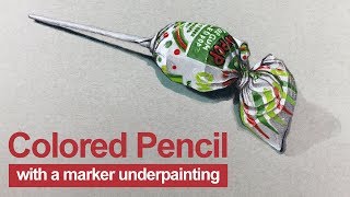 Colored Pencil Drawing Lesson  Candy [upl. by Justis]