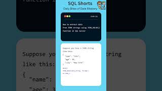 Extracting Data from JSON Strings with JSONVALUE Function in SQL Server  SQL Shorts  Learn SQL [upl. by Ennoirb495]