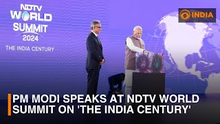 PM Modi Speaks At NDTV World Summit On The India Century  DD India [upl. by Hertzog]