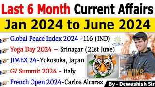 Last 6 Months Current Affairs 2024  January 2024 To June 2024  Most Important Current Affairs 2024 [upl. by Steady]