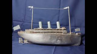 ✅1920 years Antique Ship toy BING GERMANY Okean Line restoration tin toy [upl. by Eybbob]