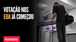 NORTE AMERICANOS JÁ COMEÇARAM A VOTAR PARA PRESIDENTE [upl. by Dow]