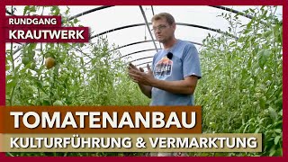 Tomatenanbau im Gewächshaus  Kulturführung Tunnelausstattung Vermarktung  Krautwerk  Rundgang 5 [upl. by Dlaner]