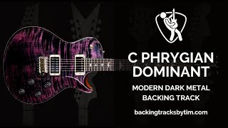 Modern Dark Metal Backing Track in C Phrygian Dominant  155 BPM [upl. by Navy]