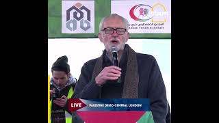 Jeremy Corbyn chokes up on stage during Palestine London march [upl. by Valentin]