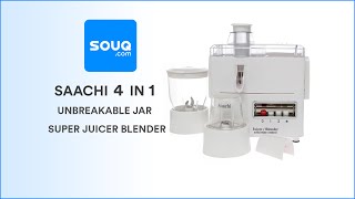 Saachi 4 in 1 Unbreakable Jar Super Juicer Blender review on Souqcom [upl. by Cottle]